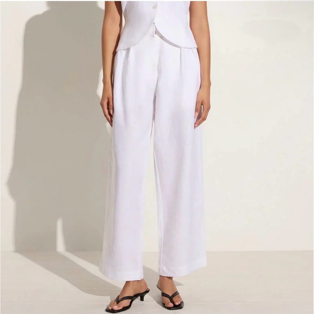 Faithfull The Brand NWT $239 DUOMO EUROPEAN LINEN TROUSERS Large White